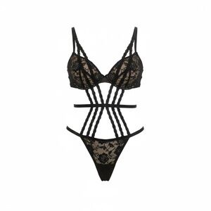 Adore Me Black Lace Strappy Bra